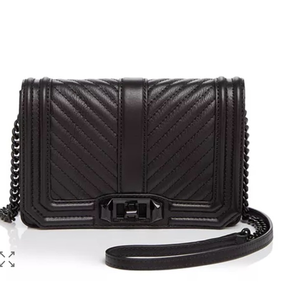Rebecca Minkoff Black Quilted Chevron Crossbody - Picture 1 of 16